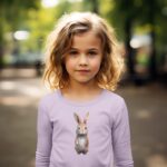 Mock Up T Shirt Bügelbild Häschen Mädchen Ostern