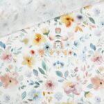 Baumwollstoff – Watercolor Summer Meadow – Weiß