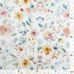 Baumwollstoff – Watercolor Summer Meadow – Weiß