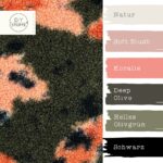 Farbkombi - Bouclé Teddyfleece Abstrakt Deep Olive 1