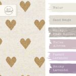 Farbkombi - Jacquard Jersey Goldene Herzen Helles Natur