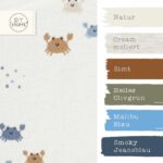 Farbkombi - Frottee Jersey Krabben Cremeweiß