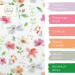 Farbkombi - Musselin Aquarell Fuchsia Lavendel Flowers Warmweiß