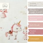 Farbkombi - Bambus Jersey – Little Princess & Unicorn – Staubweiß marmoriert