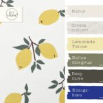 Farbkombi - Single Jersey Grosse Vintage Zitronen Warmweiss