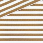 French Terry - Sommersweat - Weiß/Heller Zimt - gestreift