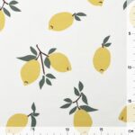 Single Jersey - Große Vintage Zitronen - Warmweiß