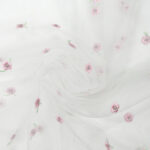 Tüllstoff – Kleine Blümchen – Warmweiß