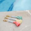 DIY Stoffe Inspiration - Sticktwist - Buchstaben - Perle - Karabiner - Verbindungsring - Sommerfarben
