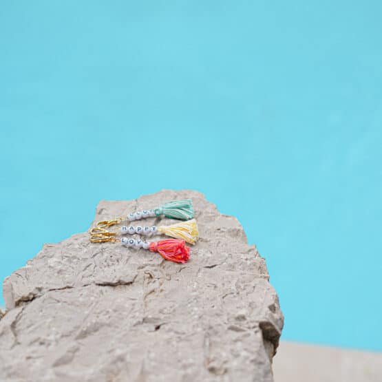 DIY Stoffe Inspiration - Sticktwist - Buchstaben - Perle - Karabiner - Verbindungsring