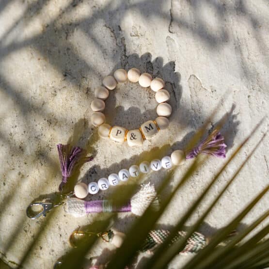 Diy Stoffe Inspiration 610n Sticktwist Karabiner Holz Buchstaben Perle Verbindungsring Flachkordel