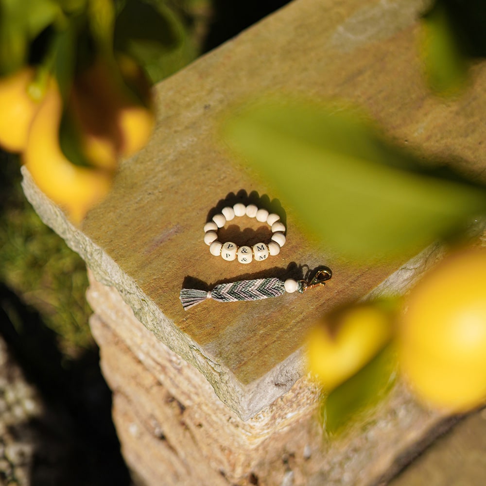 DIY Stoffe Inspiration - Sticktwist - Karabiner - Holz - Buchstaben - Perle - Verbindungsring - Flachkordel