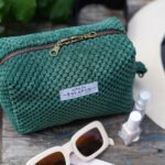 DIY Stoffe Inspiration: Kleine Tasche – Paket – Velvet strukturiert Pinie