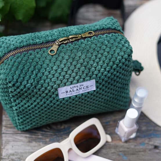 DIY Stoffe Inspiration: Kleine Tasche – Paket – Velvet strukturiert Pinie