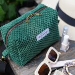 DIY Stoffe Inspiration: Kleine Tasche – Paket – Velvet strukturiert Pinie