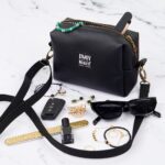 DIY Stoffe Inspiration - Kleine Tasche Lederoptik Schwarz