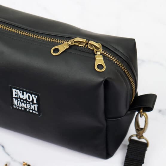 Diy Stoffe Inspiration 611z Kleine Tasche Lederoptik Schwarz