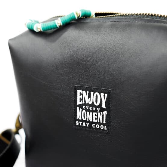 Diy Stoffe Inspiration 612d Kleine Tasche Lederoptik Schwarz