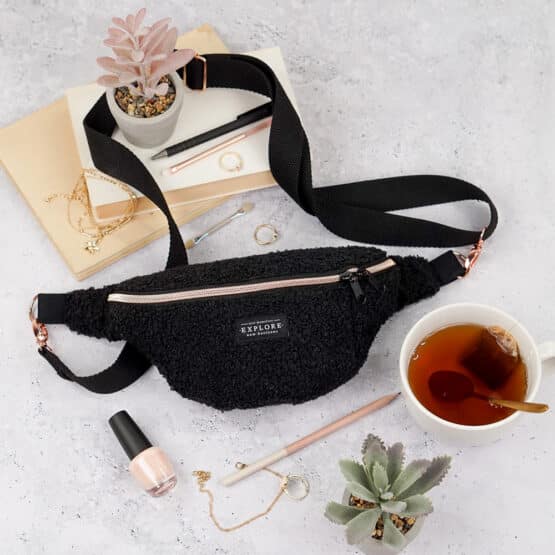 Diy Stoffe Inspiration 612e Cutline Crossbag Bouclé Schwarz