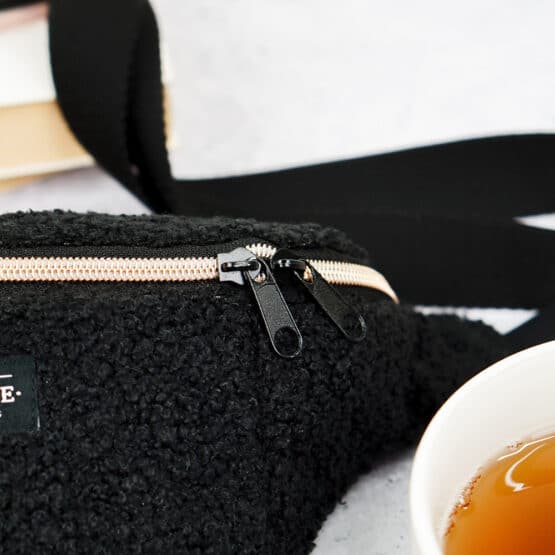 Diy Stoffe Inspiration 612f Cutline Crossbag Bouclé Schwarz