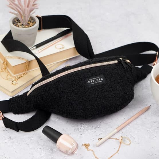 Diy Stoffe Inspiration 612h Cutline Crossbag Bouclé Schwarz