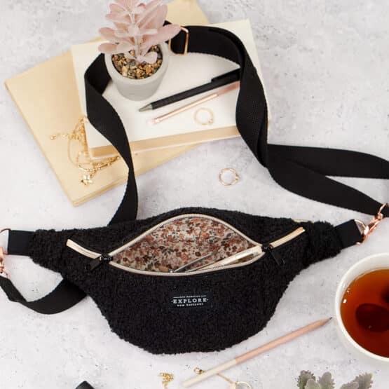 Diy Stoffe Inspiration 612k Cutline Crossbag Bouclé Schwarz
