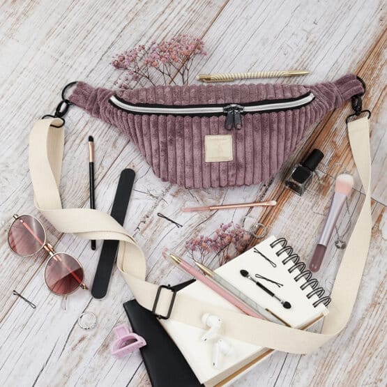 DIY Stoffe Inspiration - Cutline Crossbag Velvet Mauve