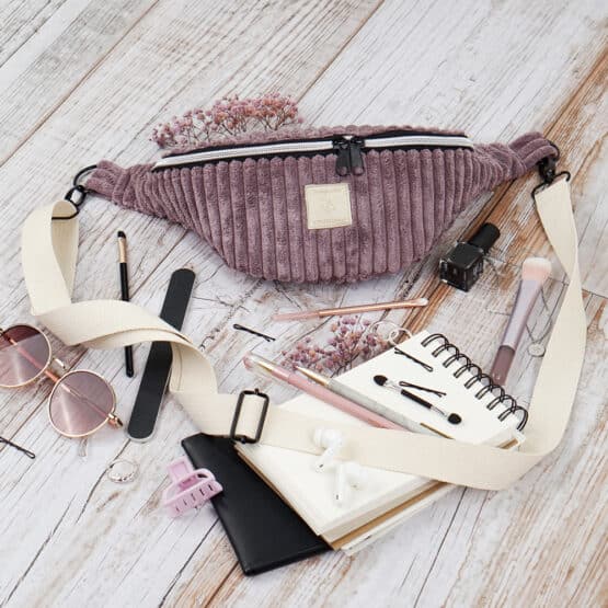 Diy Stoffe Inspiration 613q Cutline Crossbag Velvet Mauve