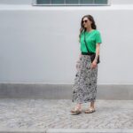 DIY Stoffe Outfit: Shirt - Rock Rouzlie - Emerald - Viskose Animal - Kleine Tasche – Paket – Lederoptik Schwarz
