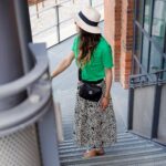 DIY Stoffe Outfit: Shirt - Rock Rouzlie - Emerald - Viskose Animal - Kleine Tasche – Paket – Lederoptik Schwarz