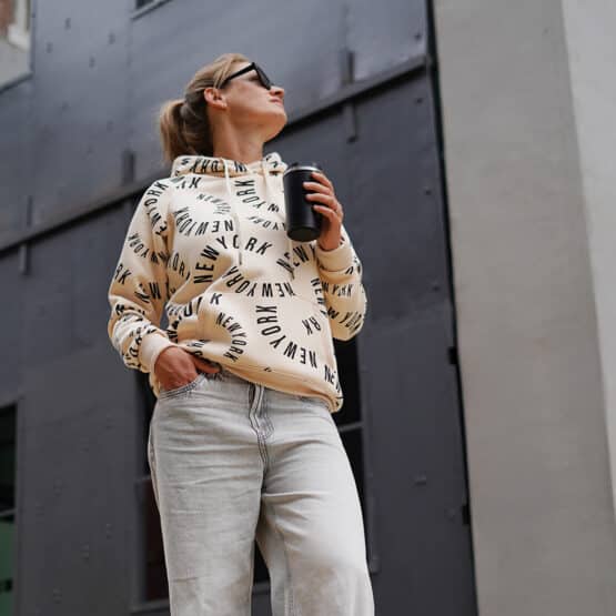Diy Stoffe Outfit 561i Hoodie Emilana New York French Terry