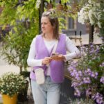 DIY Stoffe Outfit - Weste Winalea - Bouclé Lavendel - Handytasche Natur