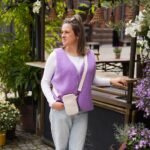 DIY Stoffe Outfit - Weste Winalea - Bouclé Lavendel - Handytasche Natur