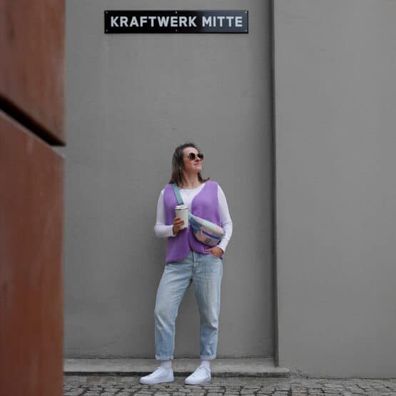 Diy Stoffe Outfit 562z Weste Winalea Bouclé Lavendel Cutline Crossbag