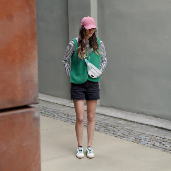 Diy Stoffe Outfit 563a Weste Winalea Bouclé Emerald Cutline Crossbag