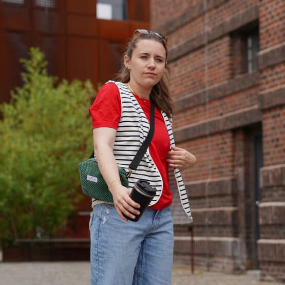 Diy Stoffe Outfit 564a Weste Winalea French Terry Tasche Velvet Pinie