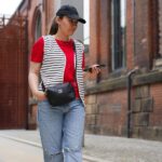 DIY Stoffe Outfit - Weste Winalea - French Terry - Tasche Lederoptik Schwarz