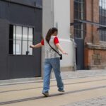 DIY Stoffe Outfit - Weste Winalea - French Terry - Tasche Lederoptik Schwarz