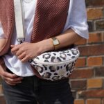 DIY Stoffe Outfit - Weste Winalea - Velvet Soft Blush - Cutline Crossbag Leo Dots Aquarell