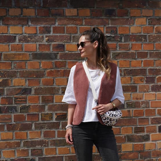 Diy Stoffe Outfit 565f Weste Winalea Velvet Soft Blush Crossbag Leo Dots