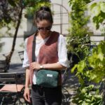 DIY Stoffe Outfit - Weste Winalea - Velvet Soft Blush - Kleine Tasche Pinie