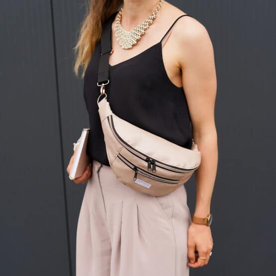 Diy Stoffe Outfit 567b Crossbag Rosé Metallic