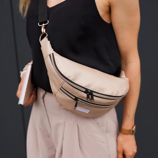 Diy Stoffe Outfit 567c Crossbag Rosé Metallic