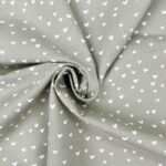 Popeline - Tiny Hearts - Helles Khaki