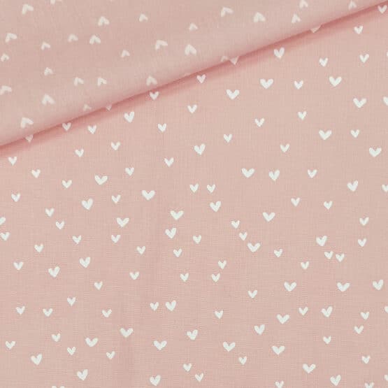 Popeline Tiny Hearts Helles Lachs Altrosa 1