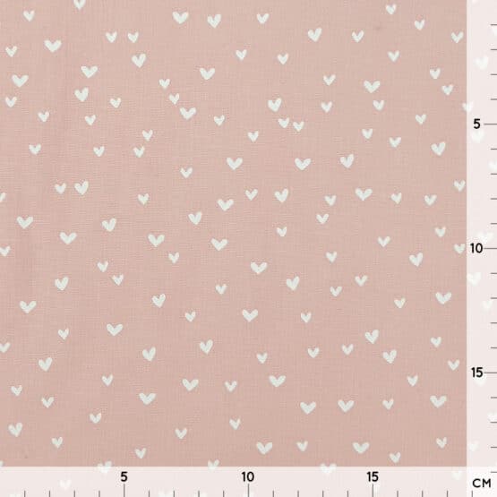 Popeline Tiny Hearts Helles Lachs Altrosa