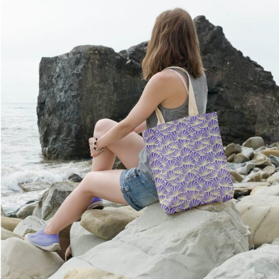 Stoffbeutel Leichter Canvas Muscheln Lavendel Lemonade Mu