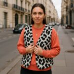 Weste Winalea Teddyfleece Leo Schwarz Weiß Sweater Koralle Ki