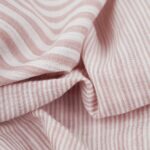 Musselin – Doubleface Streifen – Altrosa/Warmweiß