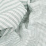 Musselin – Doubleface Streifen – Mint/Warmweiß